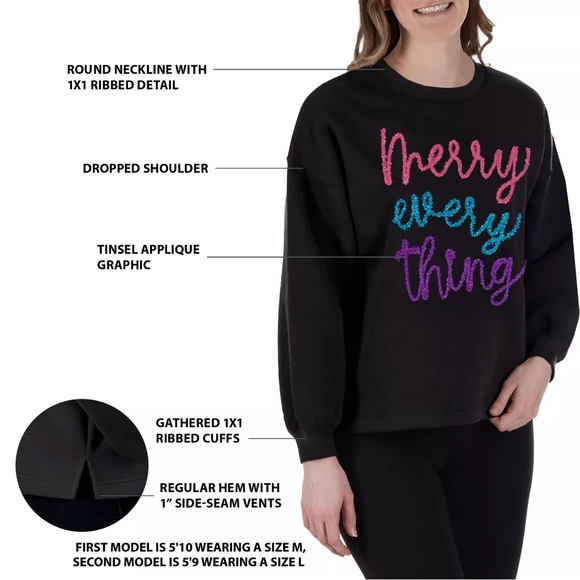 NWT State Of Mine Women's Sparkle Sweatshirt - Picture 4 of 16